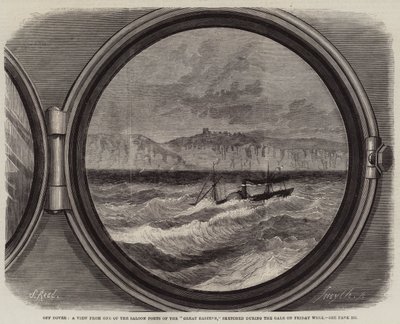 Off Dover, a View from One of the Saloon Ports of the Great Eastern, Sketched During the Gale on Friday Week by Samuel Read